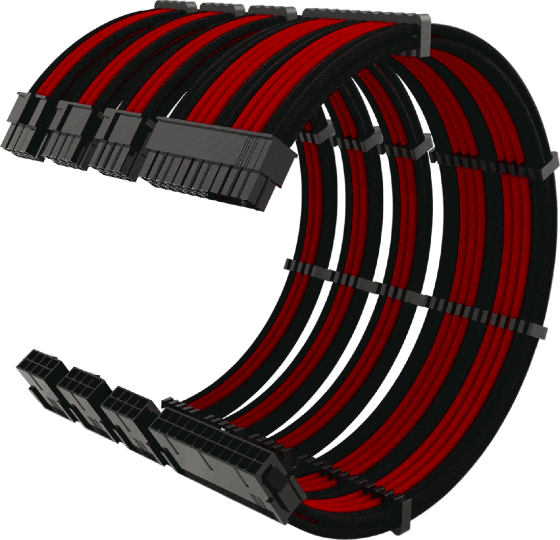 Sleeved Cable Extensions (Red & Black)